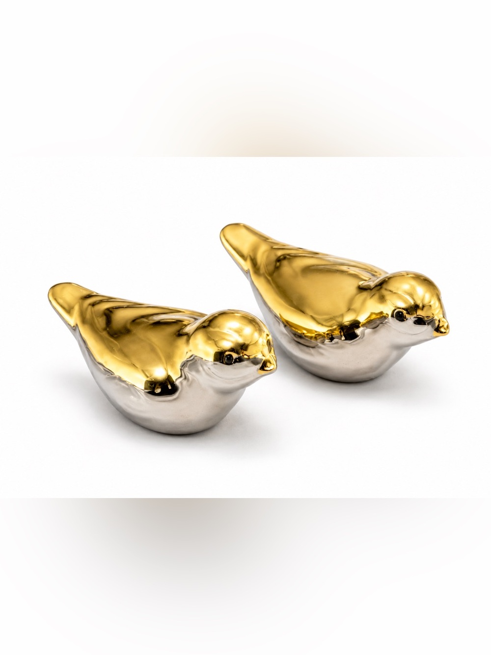 Birds Doves Salt & Pepper Shakers Goldtone 4” Set of 2 - NIB
